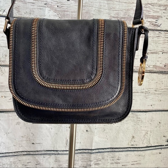 MK Naomi Gold Hardware Purse Navy Blue Leather - Picture 2 of 10